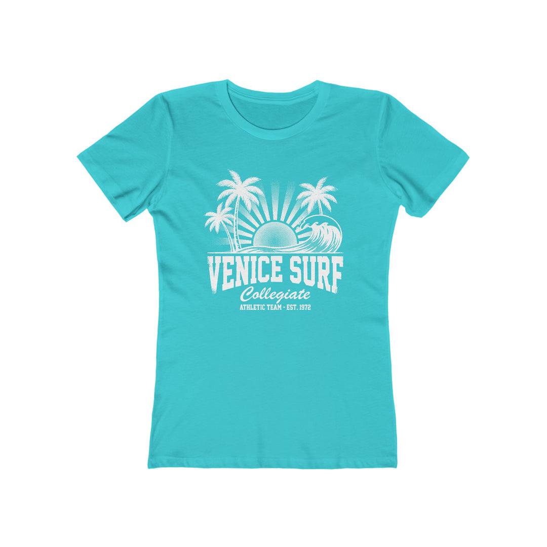 Venice Surf Sunset Beach Womens L'Atomique Graphic Boyfriend Short Sleeve tee