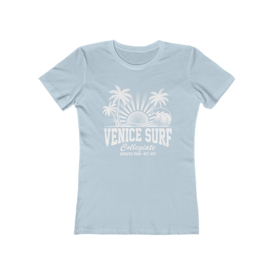 Venice Surf Sunset Beach Womens L'Atomique Graphic Boyfriend Short Sleeve tee