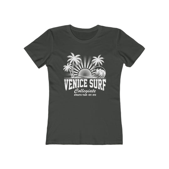 Venice Surf Sunset Beach Womens L'Atomique Graphic Boyfriend Short Sleeve tee