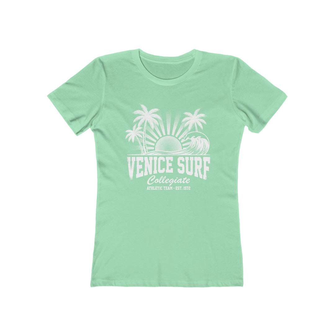 Venice Surf Sunset Beach Womens L'Atomique Graphic Boyfriend Short Sleeve tee