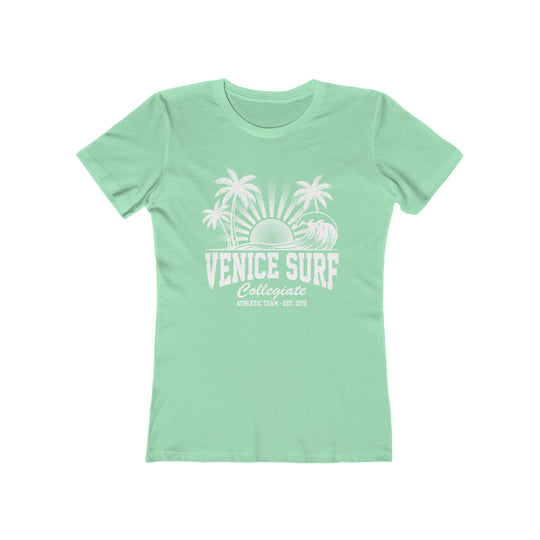 Venice Surf Sunset Beach Womens L'Atomique Graphic Boyfriend Short Sleeve tee