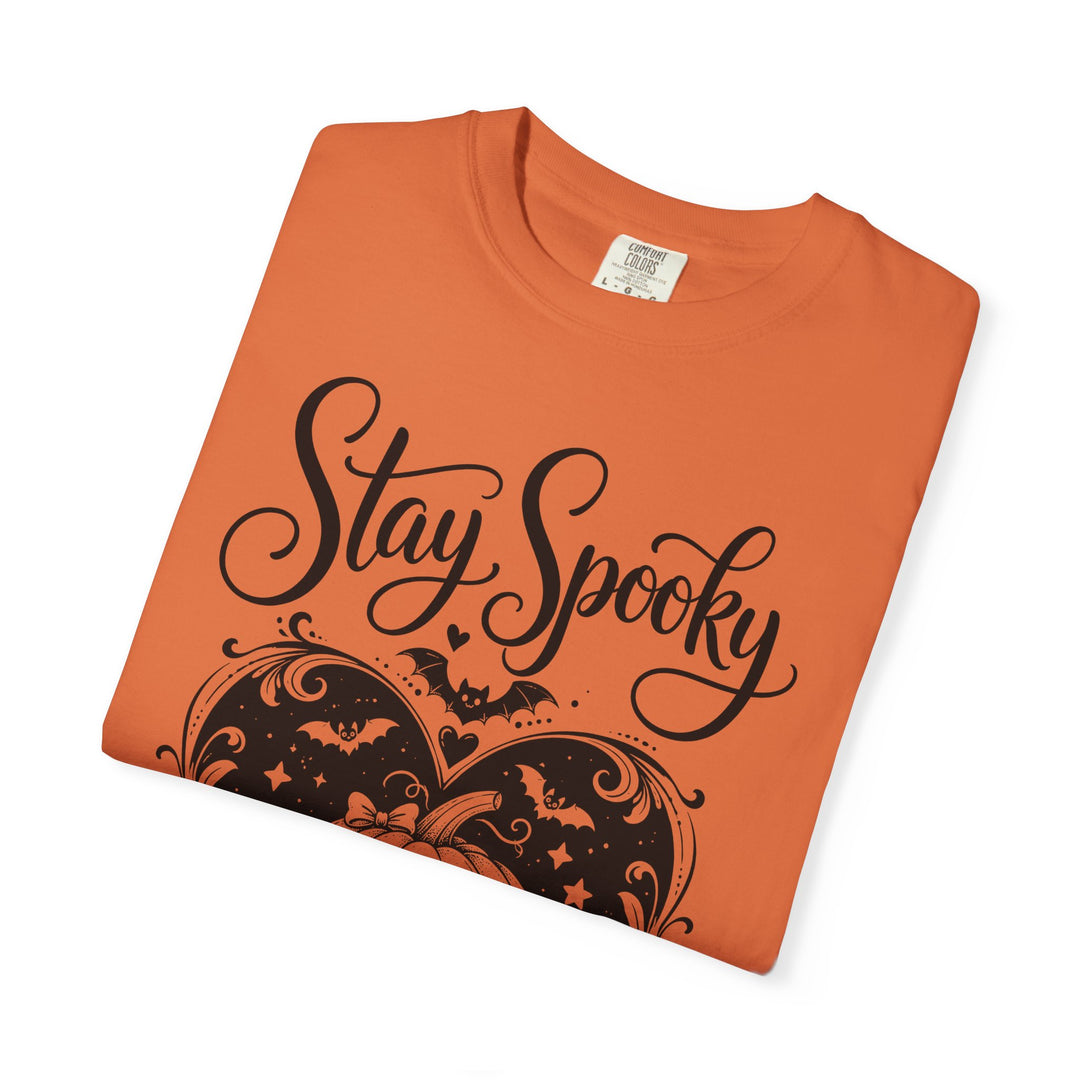 Stay Spooky Pumpkin Heart Womens WUNDERLAND Halloween Booteek Short Sleeve Tee