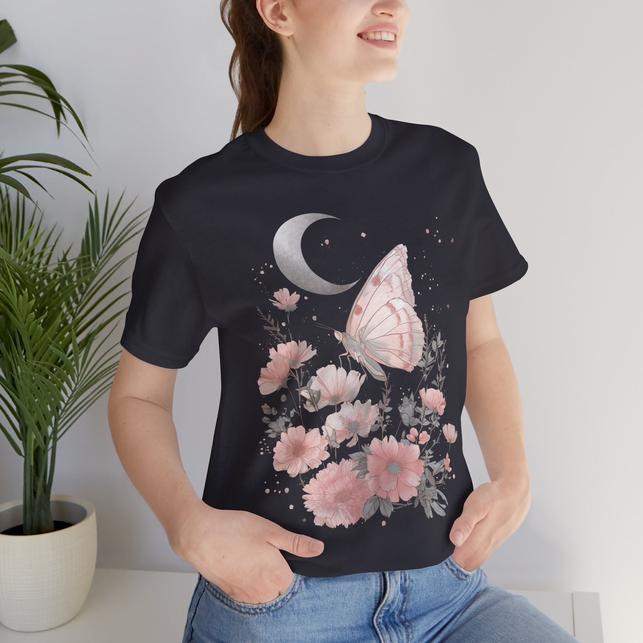 BUTTERFLY MOON FLORA Vintage Womens L'Atomique Graphic Tee