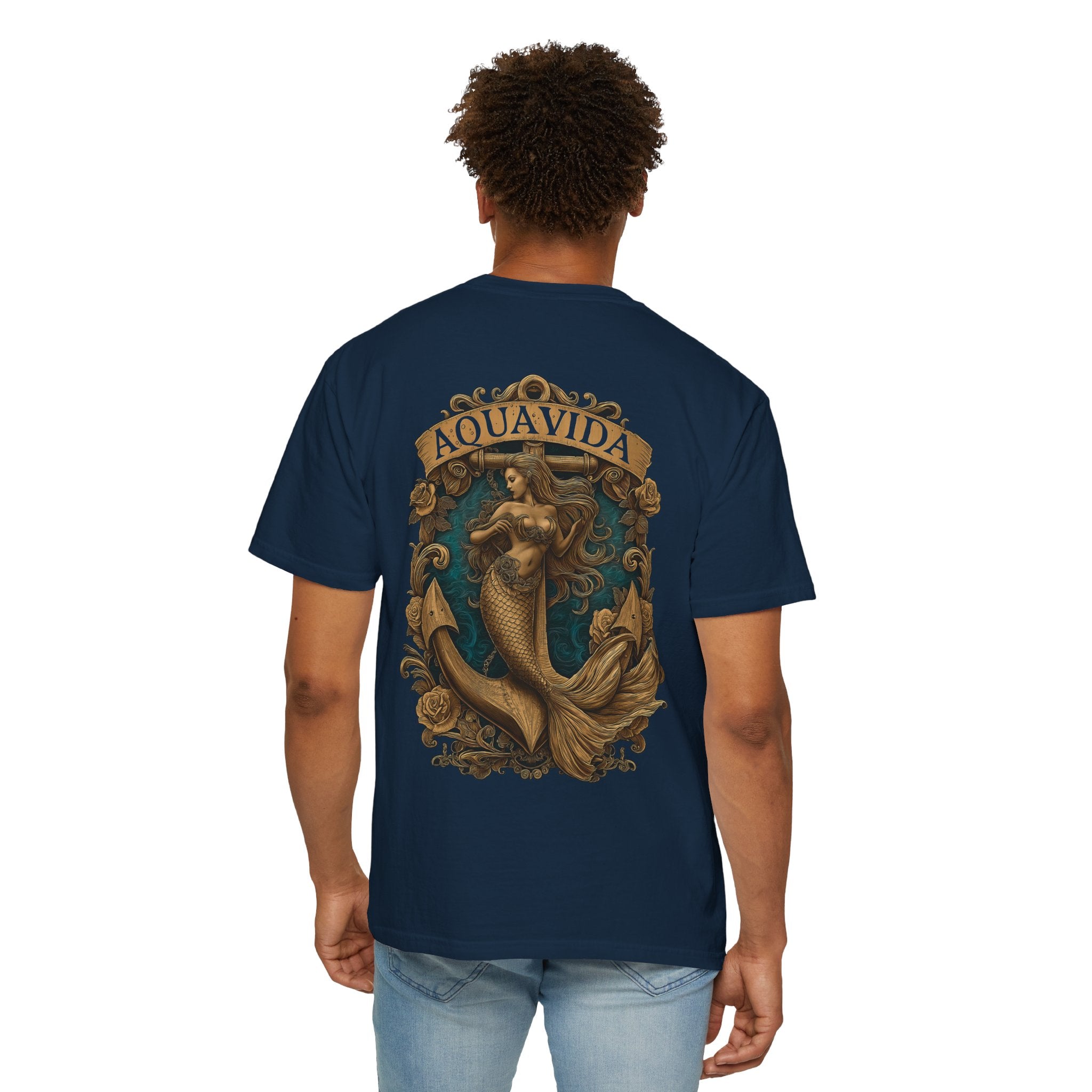 Mermaid Crest Mens AQUA VIDA Short Sleeve Tee