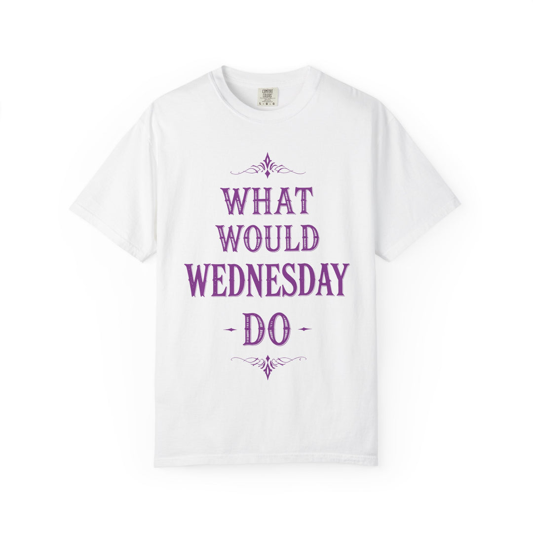 What Would Wednesday Do Womens WUNDERLAND Backyard Dept Halloween Booteek Short Sleeve Tee