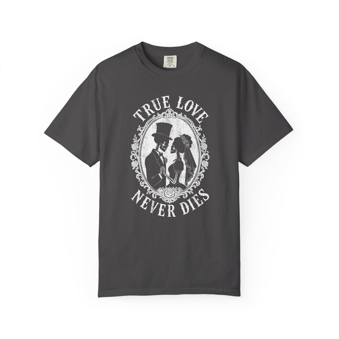 True Love Never Dies Skeleton Silhouettes Womens WUNDERLAND Halloween Booteek Short Sleeve Tee