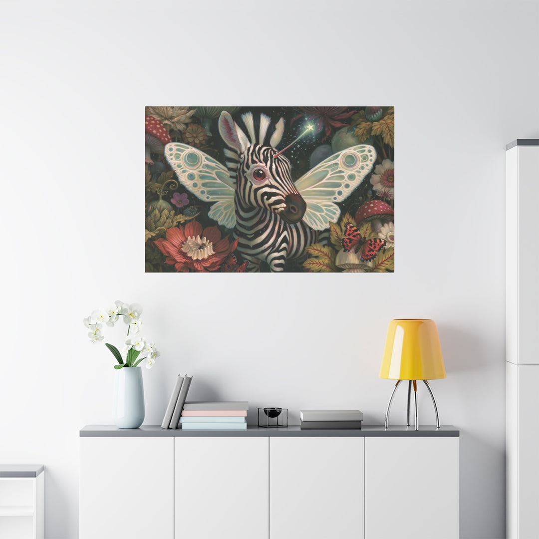 Mystical Zebra Butterfly Canvas Wall Art