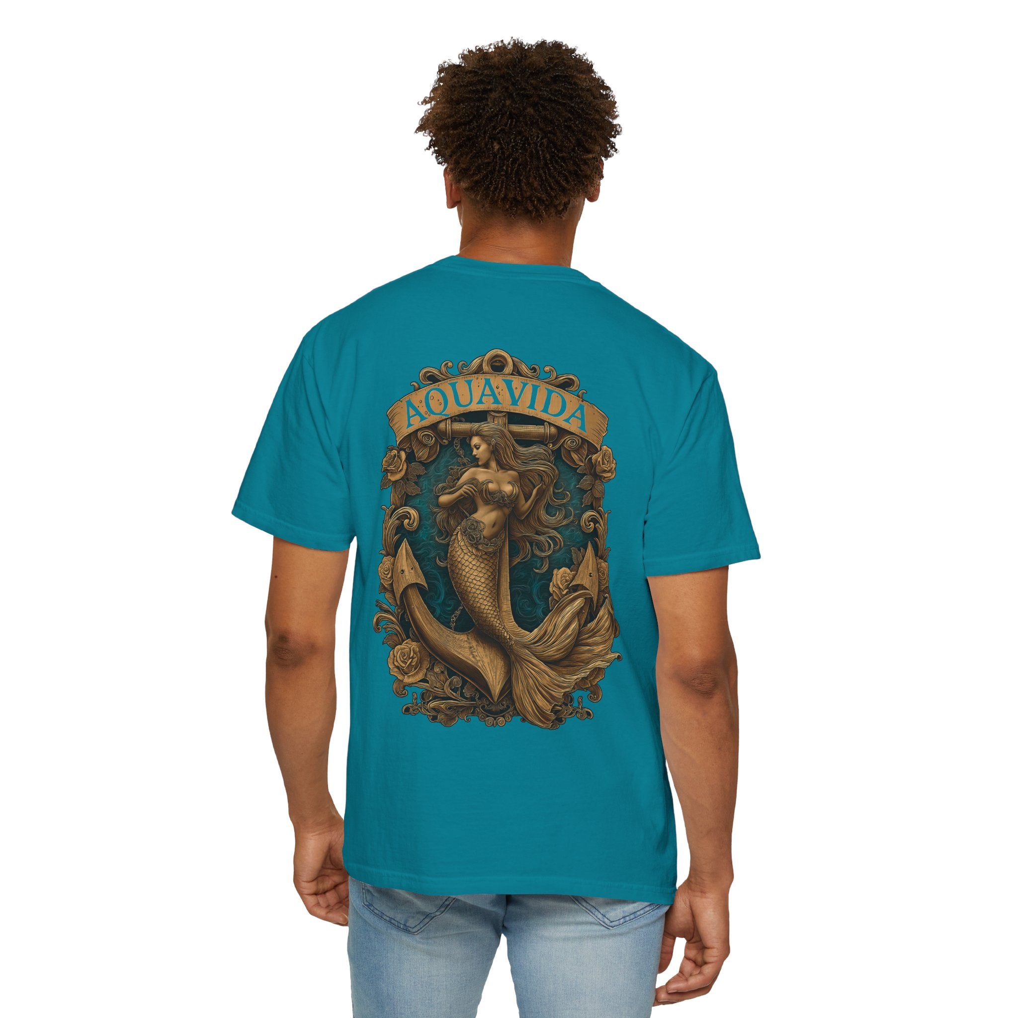 Mermaid Crest Mens AQUA VIDA Short Sleeve Tee
