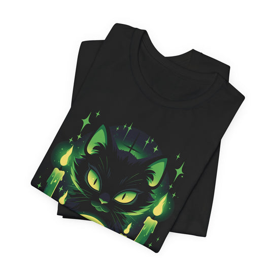 Black Cat Crystal Ball Halloween Classic Fit Tee