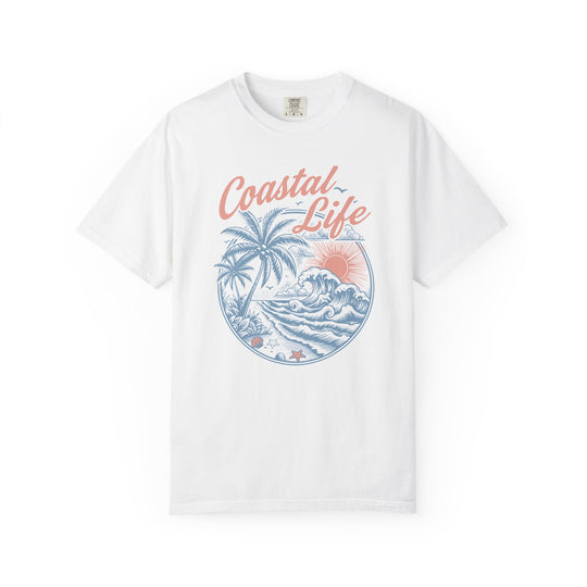 Coastal Life Tropical Surf Beach Womens L'Atomique Relaxed Fit Comfort Colors Graphic Tee