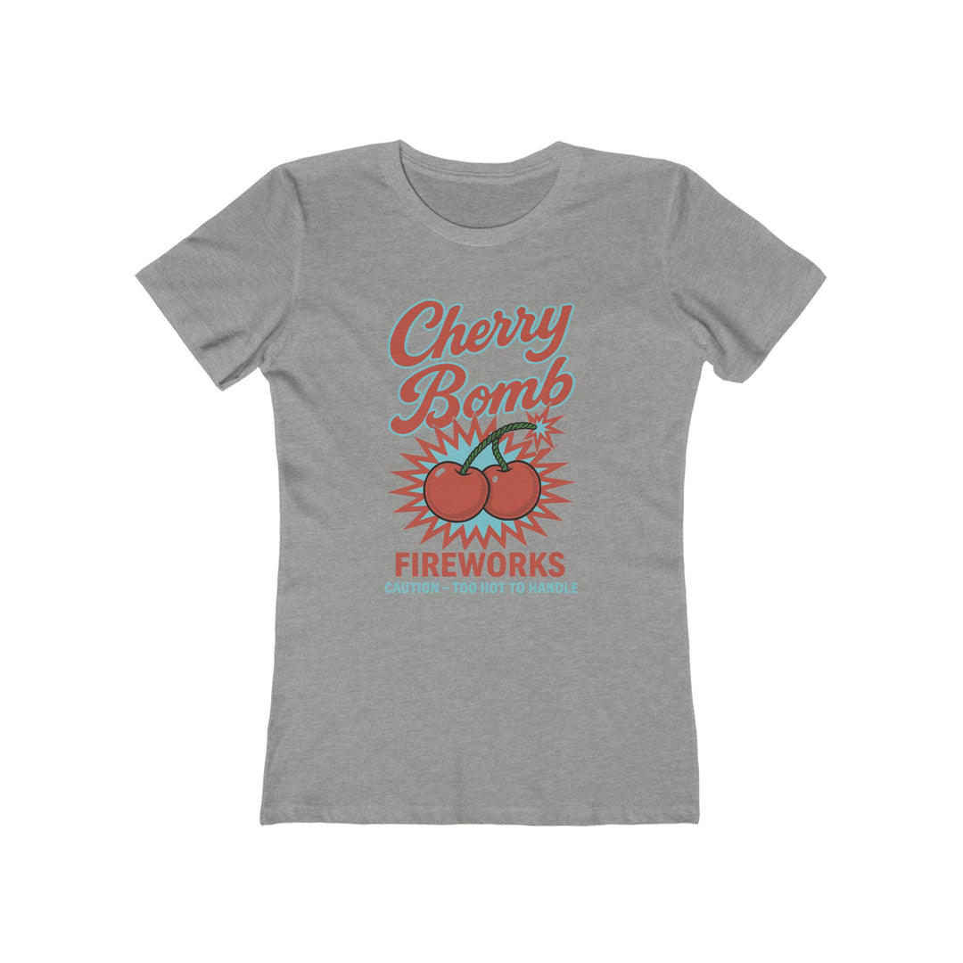 Cherry Bomb Fireworks 4th of July Liberty Womens L'Atomique Backyard Dept Boyfriend Graphic Tee