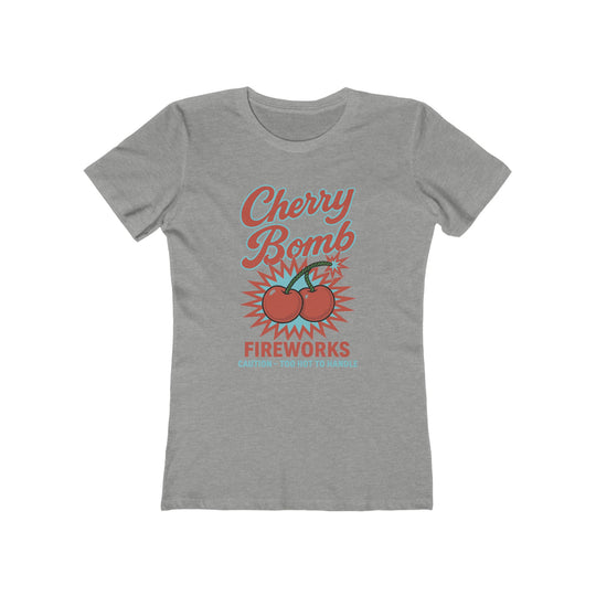 Cherry Bomb Fireworks 4th of July Liberty Womens L'Atomique Backyard Dept Boyfriend Graphic Tee