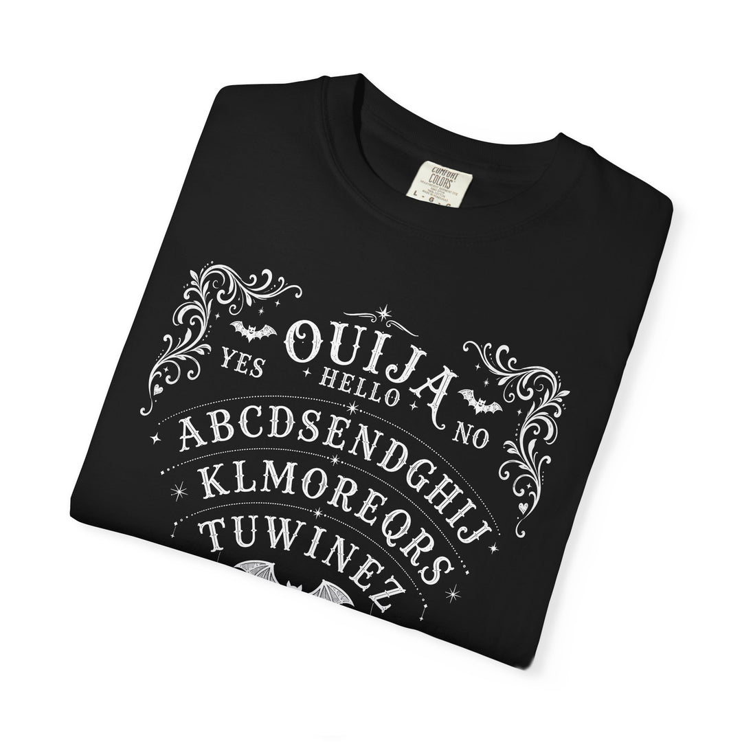 Spirit Board "SEND MORE WINE" Hidden Message Womens WUNDERLAND Halloween Booteek Short Sleeve Tee