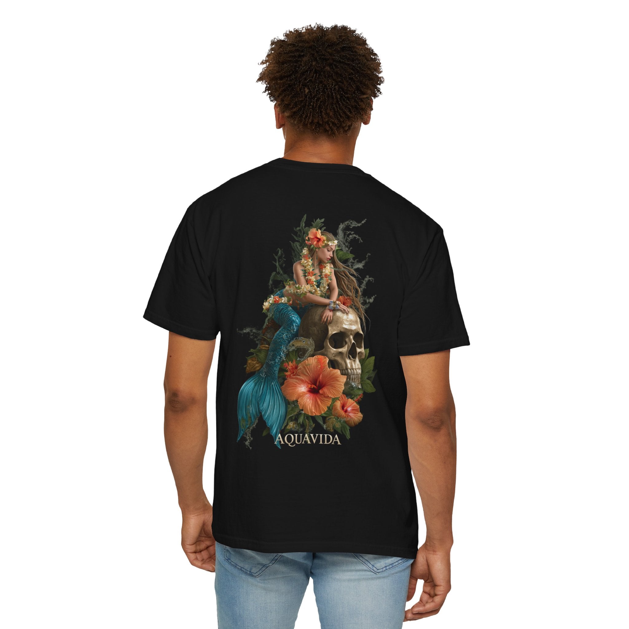 SIREN'S FATE Mermaid Skull Mens AQUA VIDA Short Sleeve Tee
