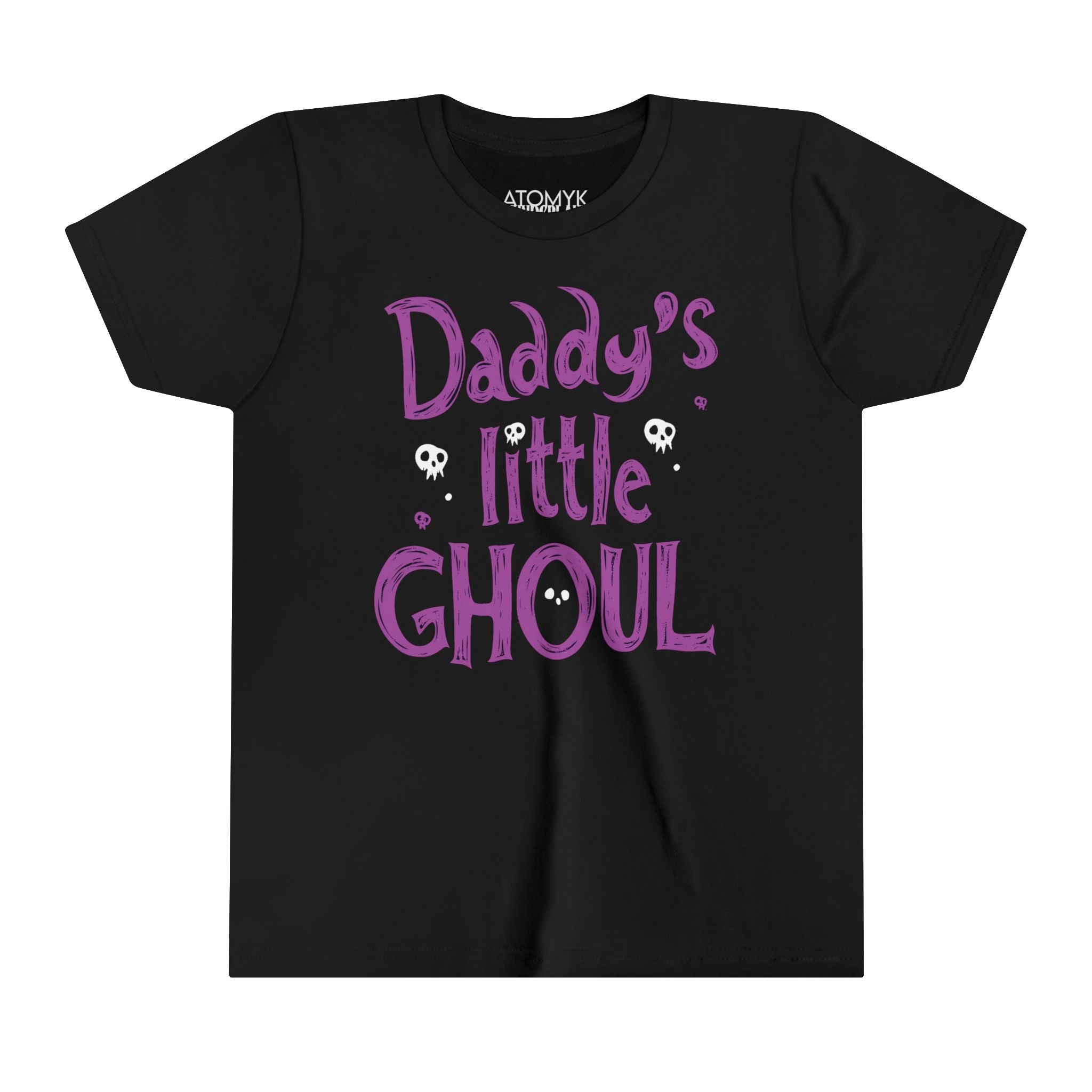 Daddy’s Little Ghoul Skulls Girls Halloween Short Sleeve Tee