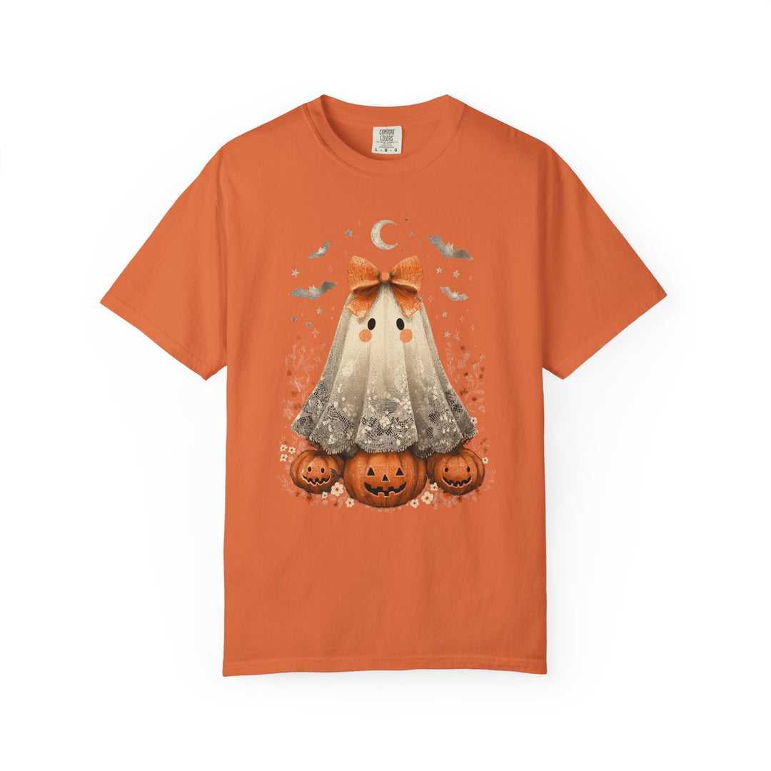 Lace Ghost Pumpkin Patch Womens WUNDERLAND Backyard Dept Halloween Booteek Short Sleeve Tee