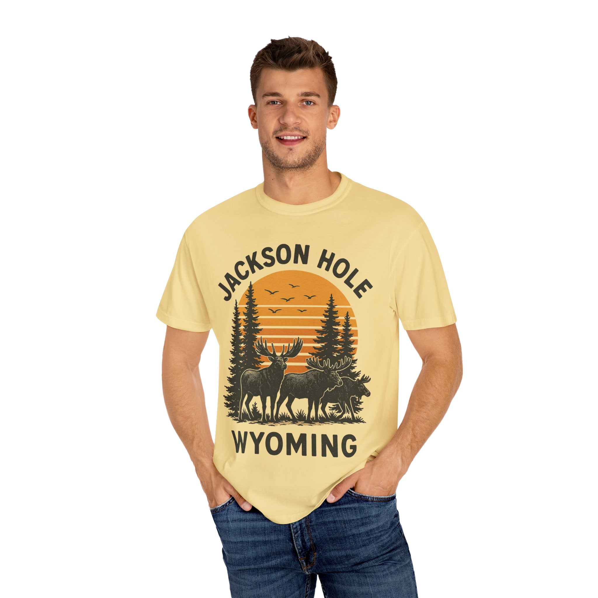JACKSON HOLE WYOMING DEERS Mens WUNDERLAND Short Sleeve Tee
