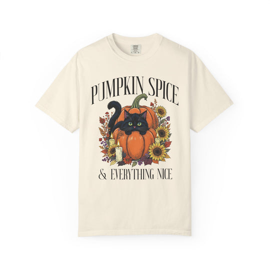 Pumpkin Spice & Everything Nice Foral Cat Womens WUNDERLAND Backyard Dept Halloween Booteek Short Sleeve Tee