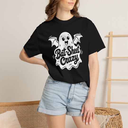 Bat Sheet Crazy Ghost Womens WUNDERLAND Backyard Dept Halloween Booteek Short Sleeve Tee