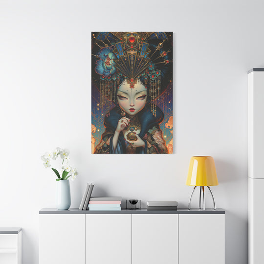 Ornate Geisha Canvas Print — Surreal Portrait Wall Art