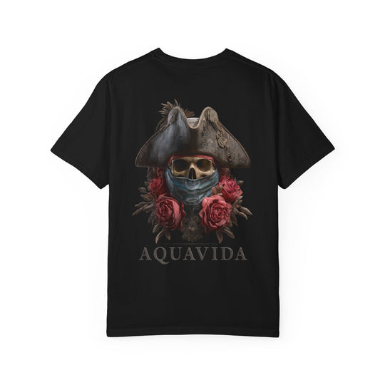 Bandit Pirate Skull Mens AQUA VIDA Short Sleeve Tee