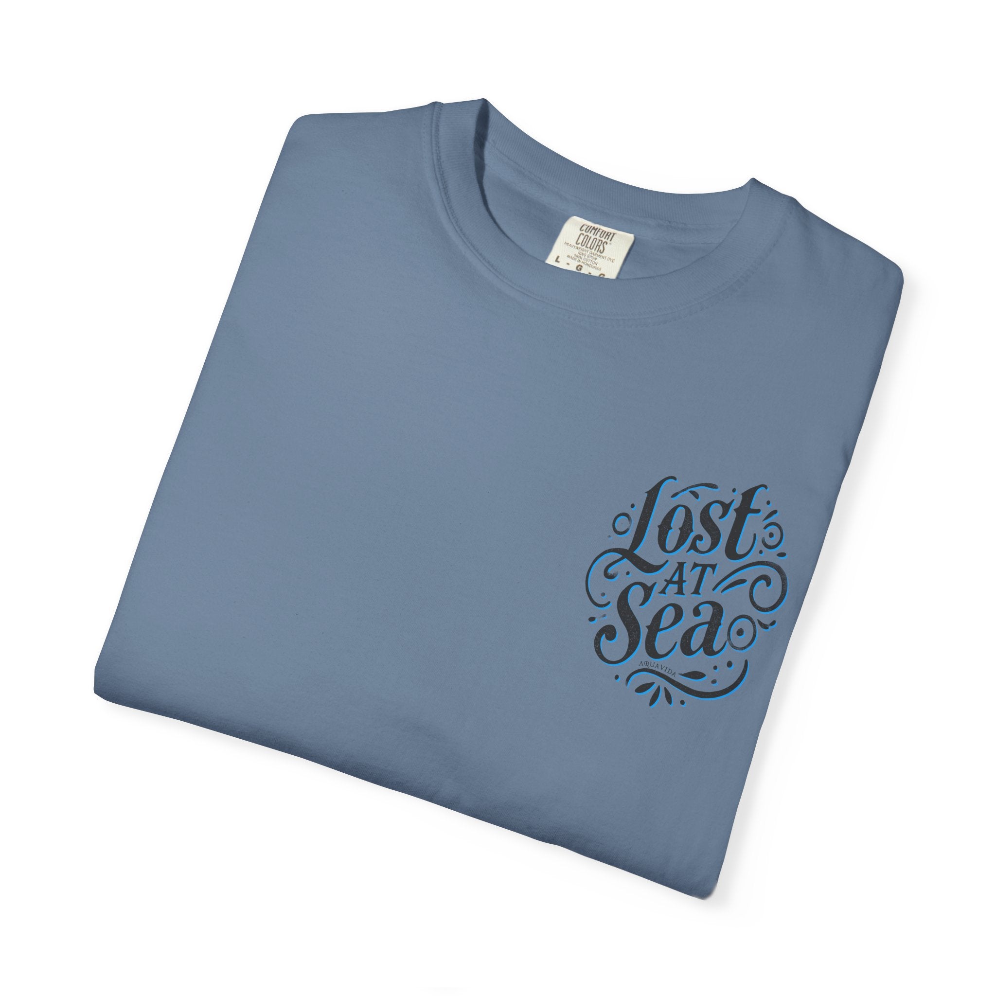 LOST AT SEA NAUTICAL COMPASS SKULLS Mens AQUA VIDA Short Sleeve Tee