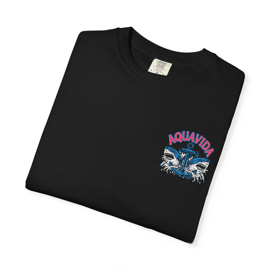 AquaVida Surf Co. T-Shirt — Vintage Shark Anchor Surf Tee Mens AQUA VIDA Short Sleeve Tee