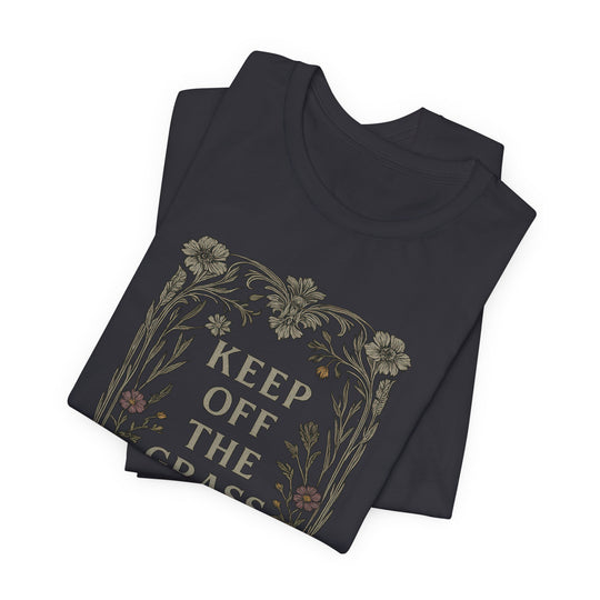 KEEP OFF THE GRASS Vintage Womens L'Atomique Graphic Tee