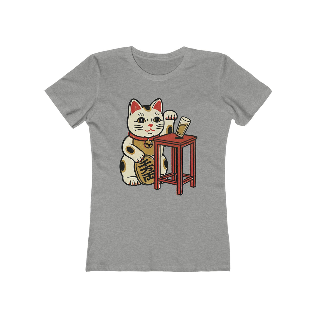Lucky Cat Mischief  Womens L'Atomique Graphic Boyfriend Short Sleeve tee