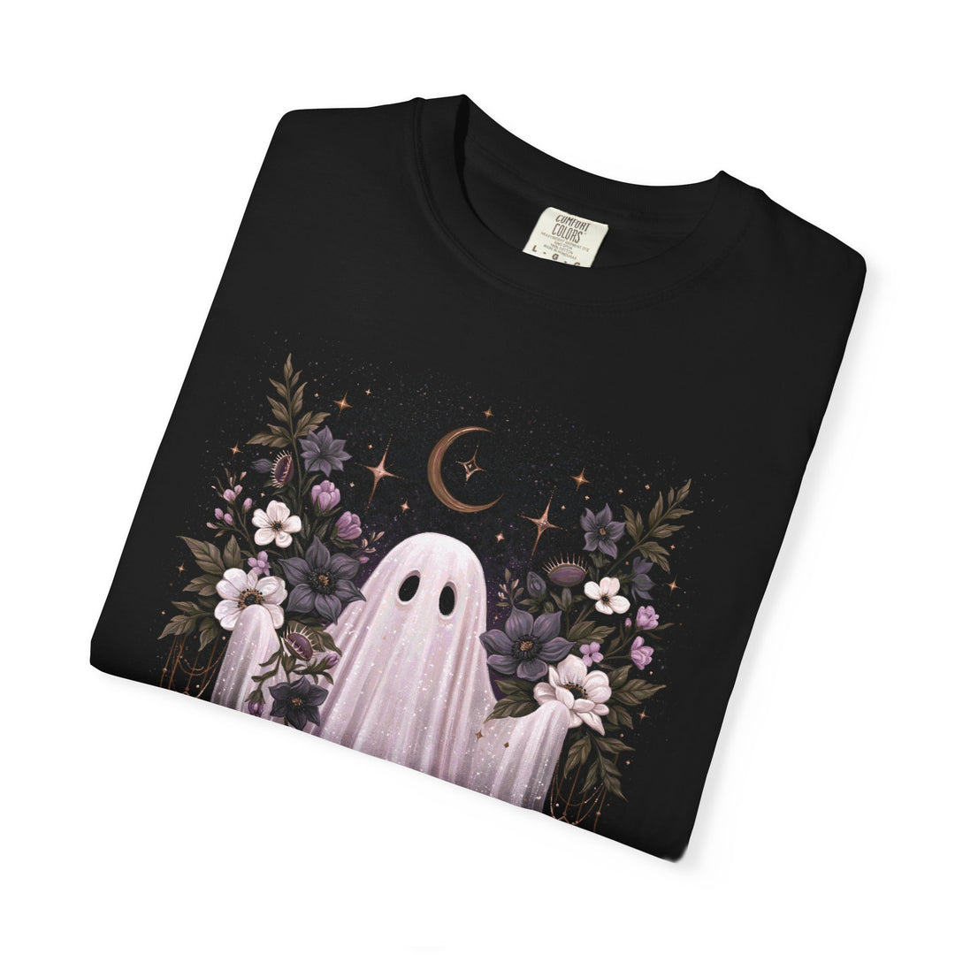 Cute Floral Ghost Crescent Moon Women&
