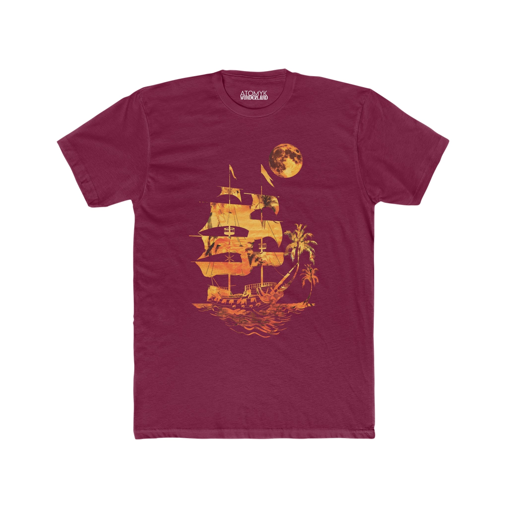 Sunset Galleon Mens Aqua Vida Graphic Tee