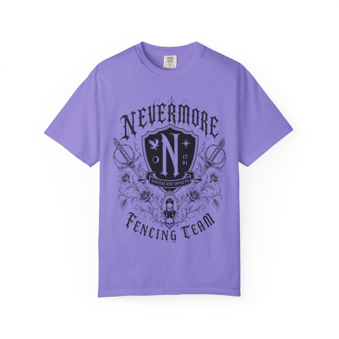 Nevermore Fencing Team Womens WUNDERLAND Halloween Booteek Short Sleeve Tee