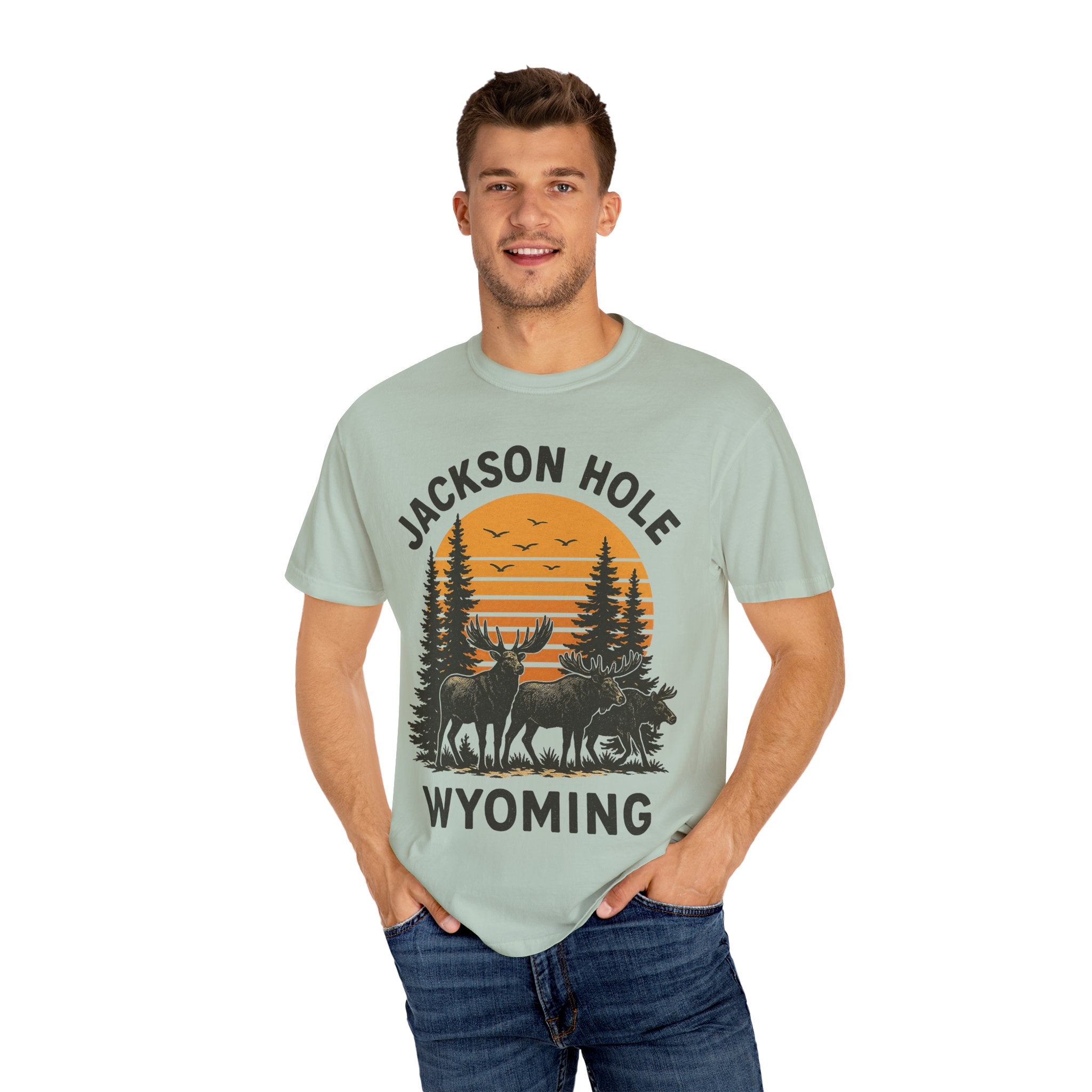 JACKSON HOLE WYOMING DEERS Mens WUNDERLAND Short Sleeve Tee