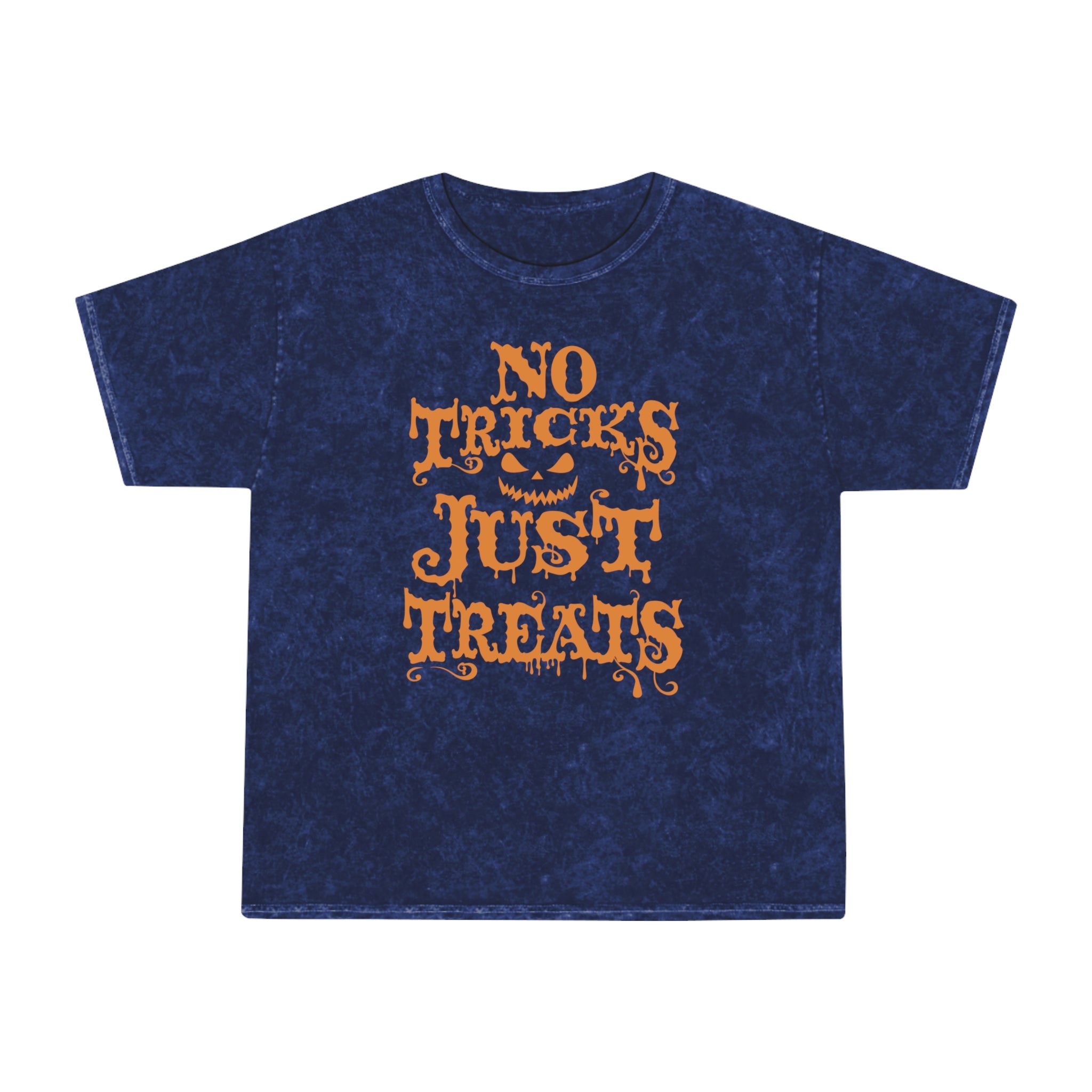 No Tricks Just Treats Womens Halloween Booteek Mineral Wash T-Shirt