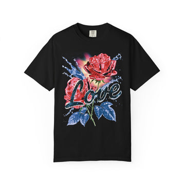 Love & Roses Womens L'Atomique Relaxed Fit Comfort Colors Graphic Tee