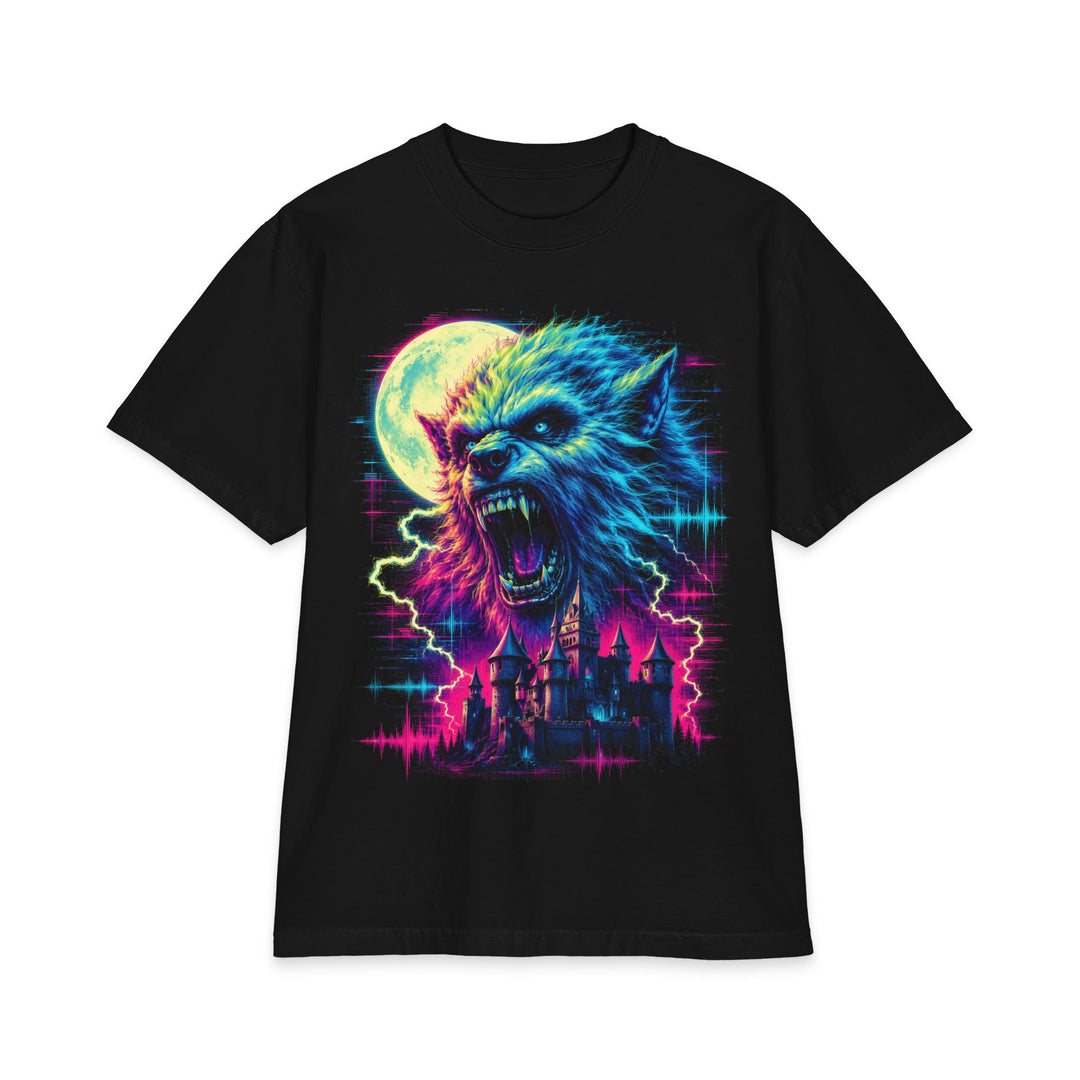 Wolfman Retro Vaperwave Heavyweight Boxy Fit Halloween Tee