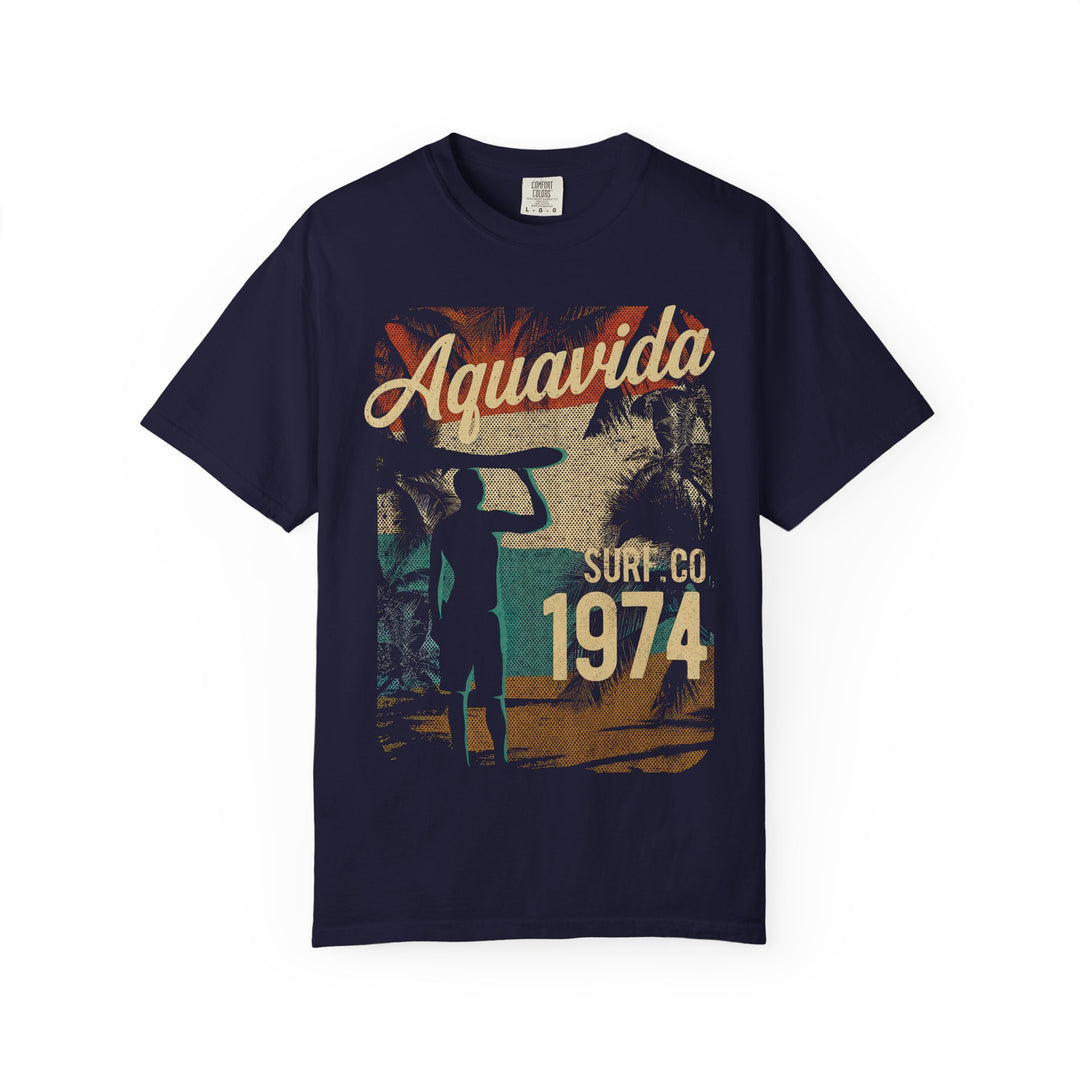 Aquavida 1974 Surf Co. Vintage Mens AQUAVIDA Short Sleeve Tee