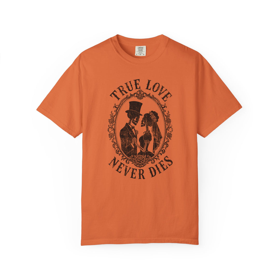 True Love Never Dies Skeleton Silhouettes Womens WUNDERLAND Halloween Booteek Short Sleeve Tee