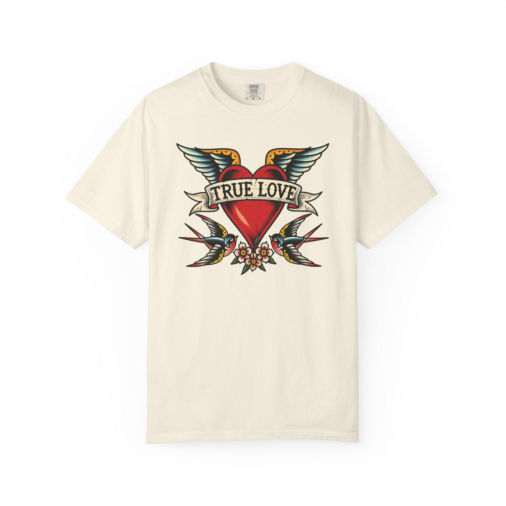 True Love Heart Tattoo Womens L'Atomique Relaxed Fit Comfort Colors Graphic Tee