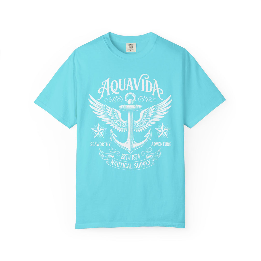 Anchor Wings Nautical Vintage Seaworthy Adventure Mens AQUAVIDA Short Sleeve Tee