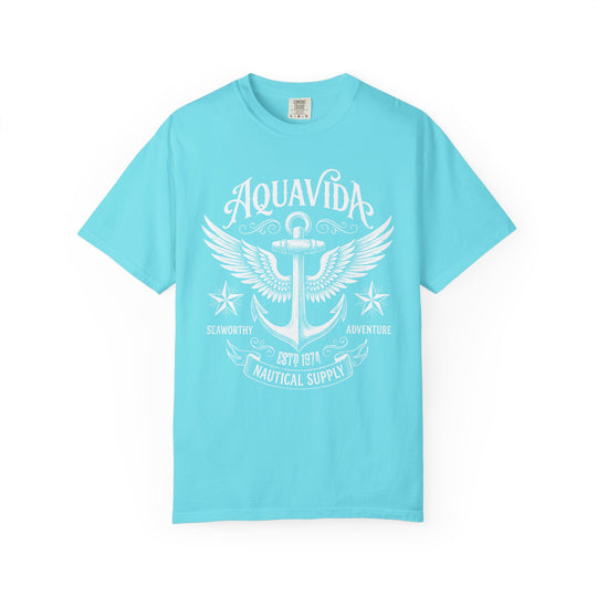Anchor Wings Nautical Vintage Seaworthy Adventure Mens AQUAVIDA Short Sleeve Tee
