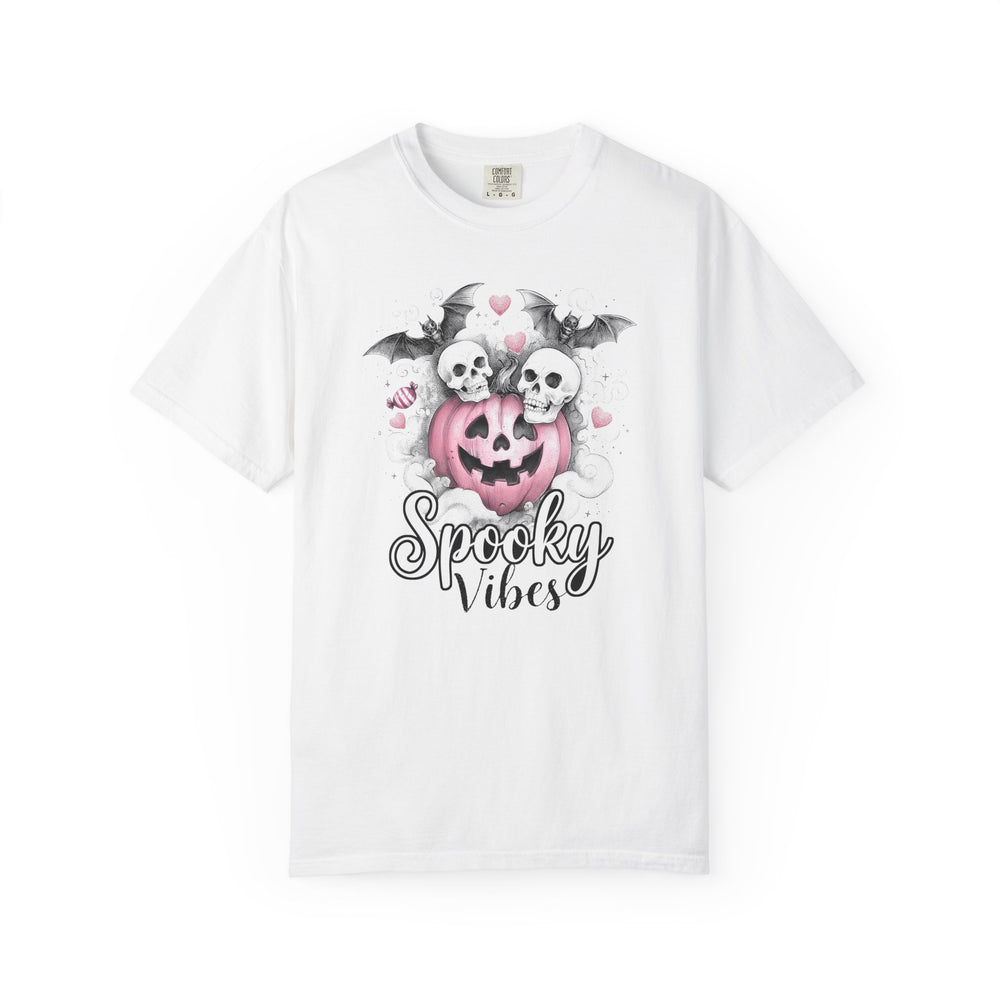 Spooky Vibes Pumpkin Skulls Womens WUNDERLAND Backyard Dept Halloween Booteek Short Sleeve Tee