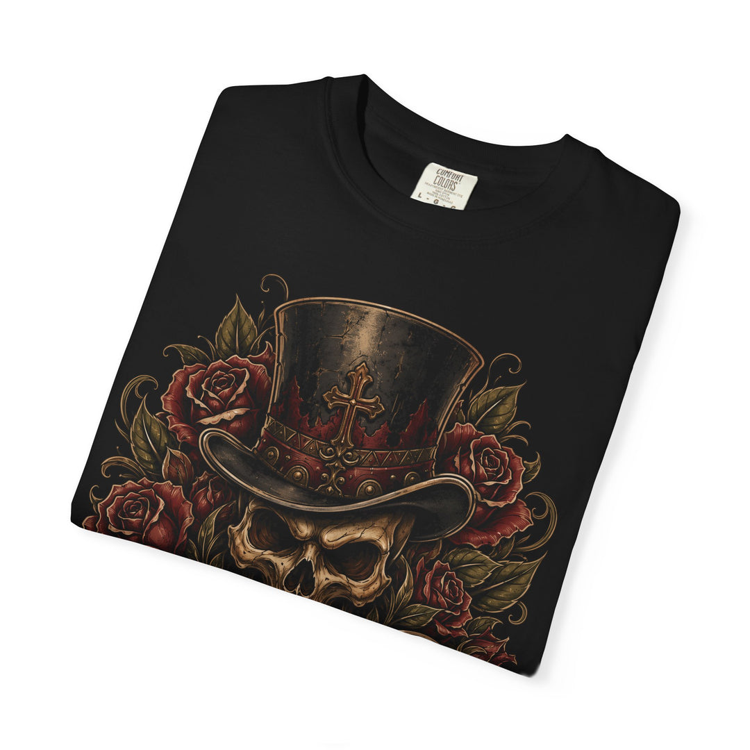 Skull Top Hat "Memento Mori / Carpe Diem" Mens WUNDERLAND Halloween Booteek Short Sleeve Tee
