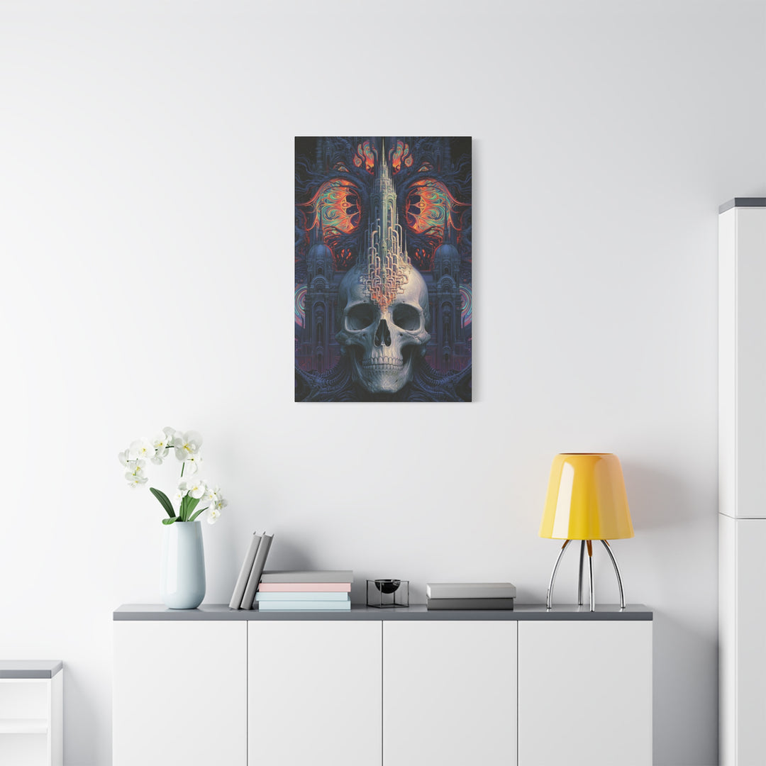 Sci Fi Psychedelic Skull Canvas Wall Art