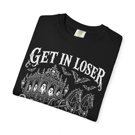 Get In Loser Haunted Carriage Mens WUNDERLAND Halloween Booteek Short Sleeve Tee