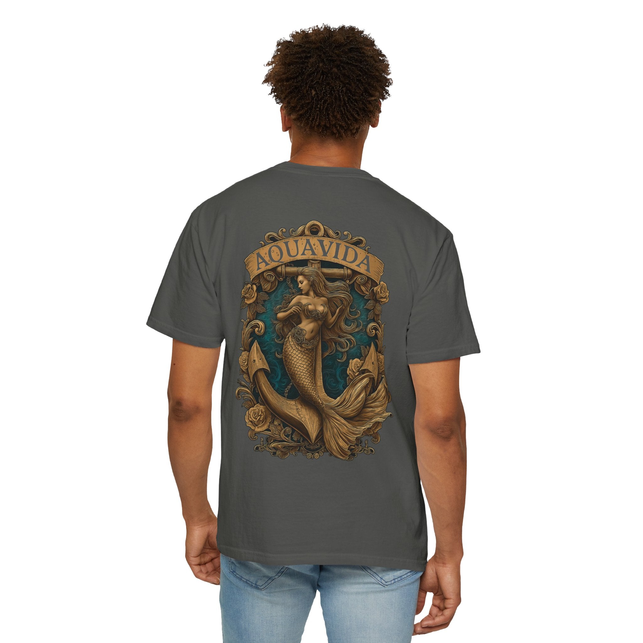Mermaid Crest Mens AQUA VIDA Short Sleeve Tee
