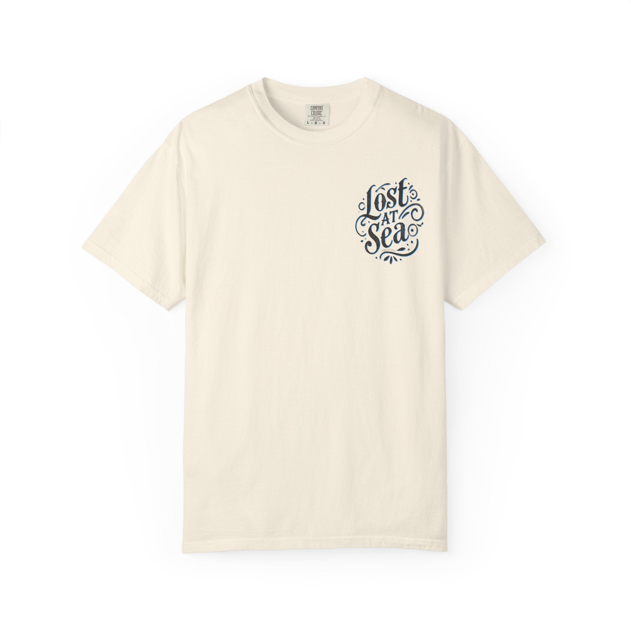 LOST AT SEA NAUTICAL COMPASS SKULLS Mens AQUA VIDA Short Sleeve Tee