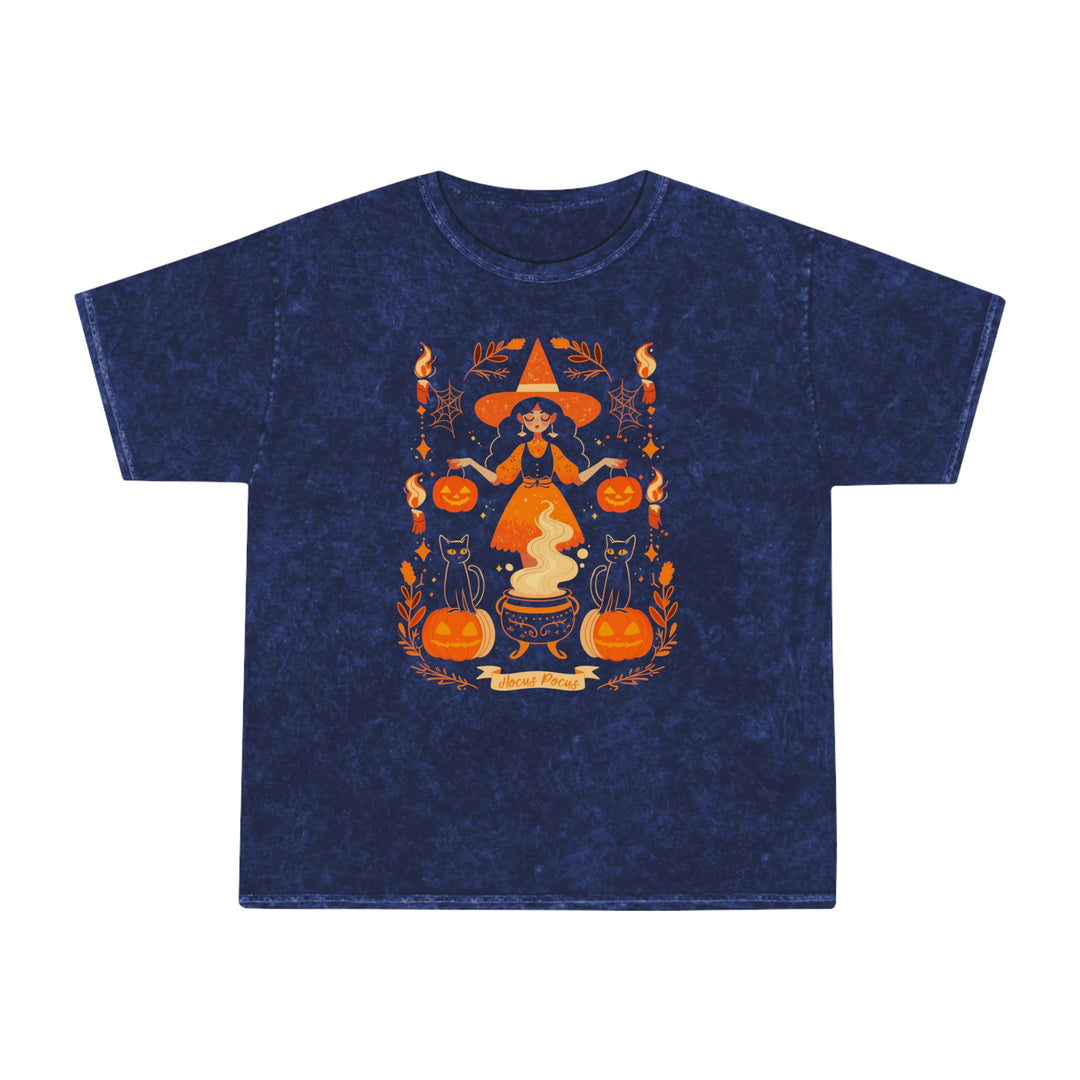 Hocus Pocus Folk Witch Womens Halloween Booteek Mineral Wash T-Shirt