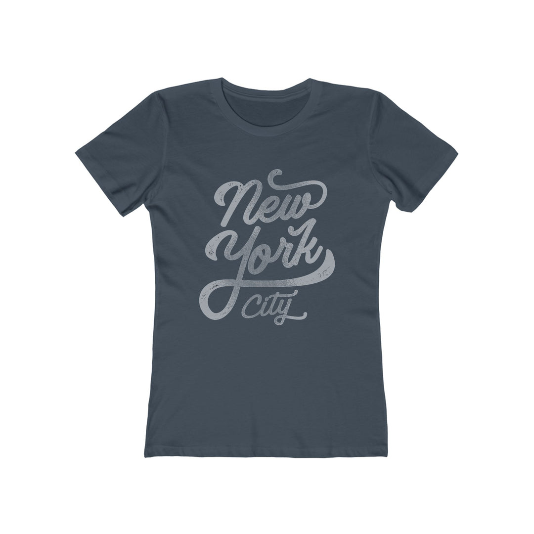 New York City Vintage Script Womens Distressed L&