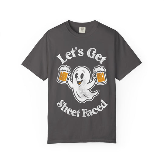 Let's Get Sheet Faced Ghost Beer Mens WUNDERLAND Backyard Dept Halloween Booteek 25 Short Sleeve Tee
